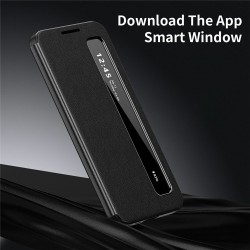 Кожен Калъф Smart View за Samsung Galaxy S26 Ultra - Прозорче, Достъп до повиквания, PU кожа, PC + TPU, Вкл. Протектор - 4 Цвята