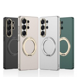 Магнитен Калъф GKK за Samsung Galaxy S26 Ultra - Тънък PC гръб, Метална въртяща се стойка, Шокоустойчив, Вкл. Протектор - 4 Цвята