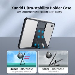 XUNDD калъф за Samsung Tab A11/A9 – TPU+PC, подставка, Airbag, протектор, черен
