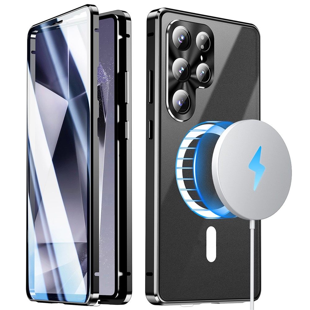 Магнитен калъф за Samsung Galaxy S26 Ultra с метална рамка и закалено стъкло, включен протектор – 5 цвята