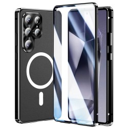 Магнитен калъф за Samsung Galaxy S26 Ultra с метална рамка и закалено стъкло, включен протектор – 5 цвята
