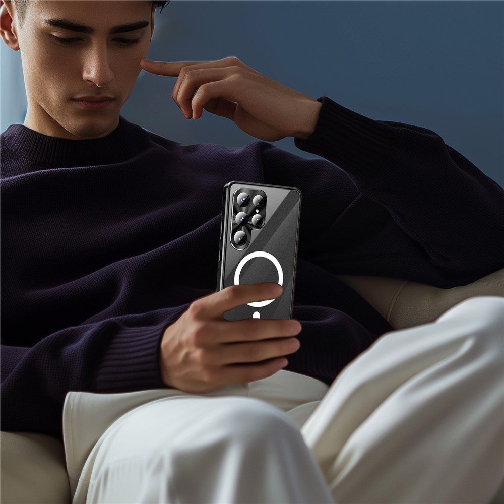Магнитен калъф за Samsung Galaxy S26 Ultra с метална рамка и закалено стъкло, включен протектор – 5 цвята