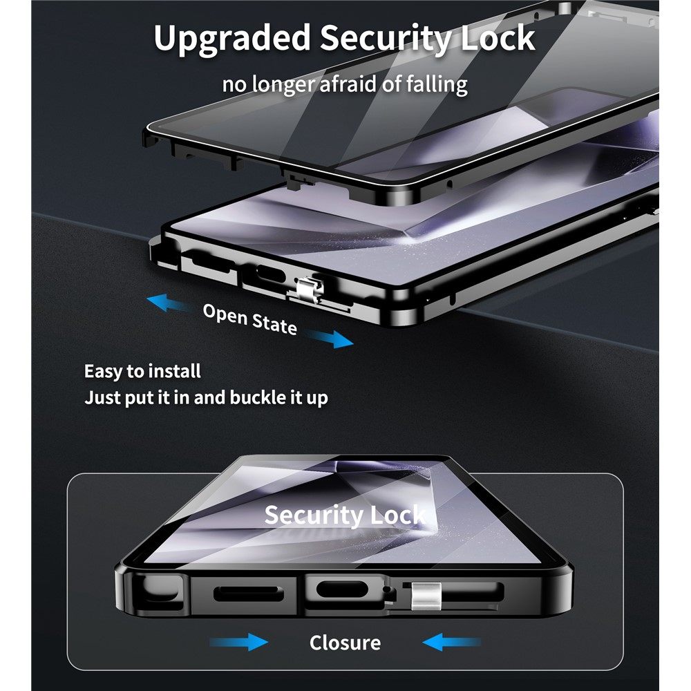 Магнитен калъф за Samsung Galaxy S26 Ultra с метална рамка и закалено стъкло, включен протектор – 5 цвята