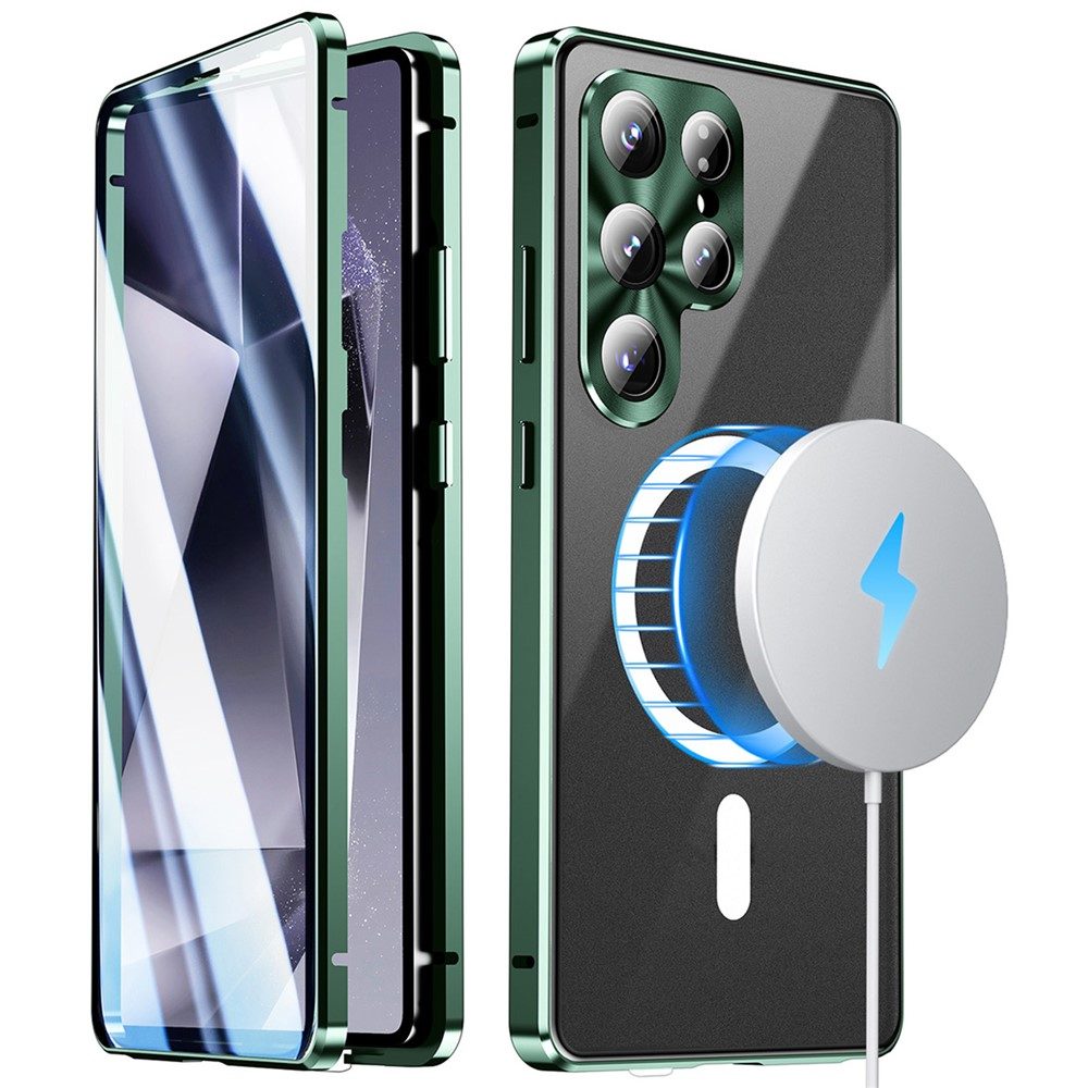 Магнитен калъф за Samsung Galaxy S26 Ultra с метална рамка и закалено стъкло, включен протектор – 5 цвята