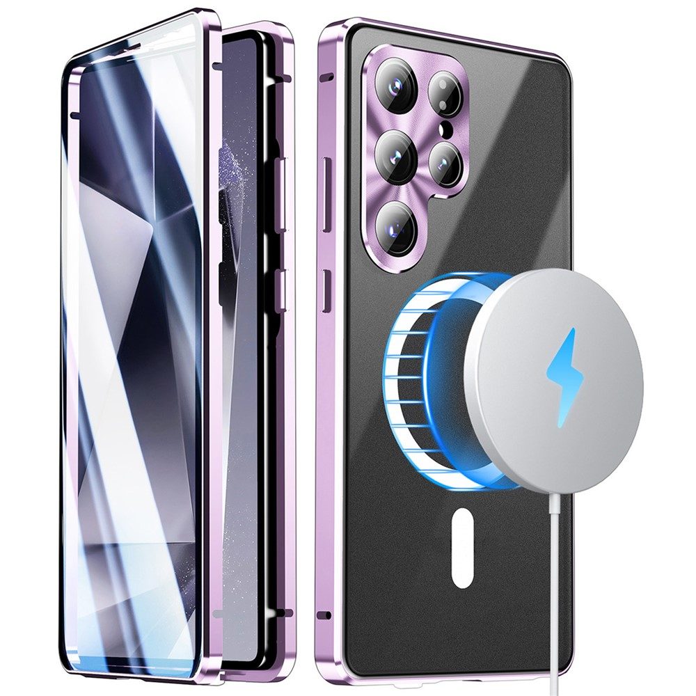 Магнитен калъф за Samsung Galaxy S26 Ultra с метална рамка и закалено стъкло, включен протектор – 5 цвята