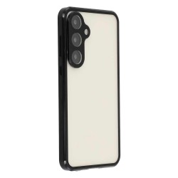 Двустранен Защитен Калъф за Samsung S26 - Закалено стъкло, Антишпионски, Метална рамка, 7 цвята