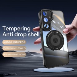 Магнитен Калъф за Samsung Galaxy A37 5G с Въртящ се Пръстен - PC+TPU, 360° стойка, Със стъкло, 6 цвята