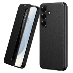 За Samsung Galaxy A57 5G Smart View Кожен Калъф с Прозорец, NFC Активиране и Скрийн Протектор – 4 цвята