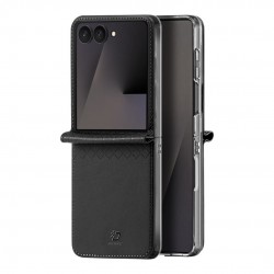 Кожен Калъф за Samsung Galaxy Z Flip8 DUX DUCIS Bril Series с Протектор – Черен