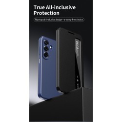 За Samsung Galaxy A27 5G Smart View Кожен Калъф с Прозорец, NFC Активиране и Скрийн Протектор – 4 цвята