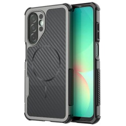 За Samsung Galaxy A27 5G Магнитен TPU PC Калъф Carbon Fiber с Подсилени Ъгли и Скрийн Протектор – 4 цвята