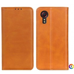 Samsung Galaxy Xcover7 Split Leather /Wallet Кожен Калъф и Протектор
