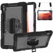 Samsung Galaxy Tab S10 FE+ Защитен Калъф със Стойка, Рамо-Колан и Скрийн Протектор – Черен, Червен, Син, Златисторозов, Розов, Лилав