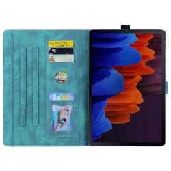 Samsung Galaxy Tab S11 Ultra Кожен калъф с Протектор, Дизайн Цветя & Котка, Държач за писалка 6 цвята