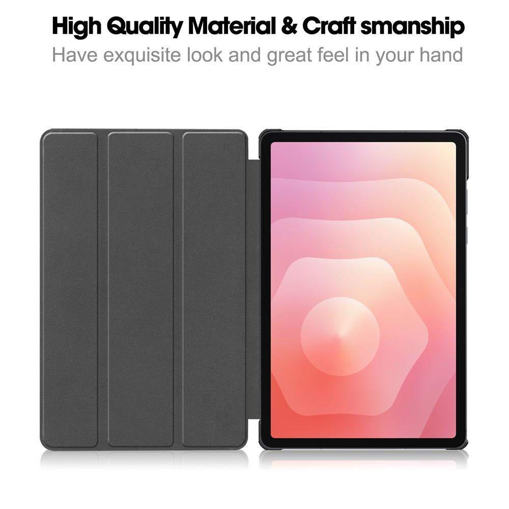 Калъф за Samsung Galaxy Tab S12+ от PU Кожа + PC с Tri-fold Стойка и Скрийн Протектор – 6 цвята
