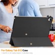 Калъф за Samsung Galaxy Tab S12+ от PU Кожа + PC с Tri-fold Стойка и Скрийн Протектор – 6 цвята