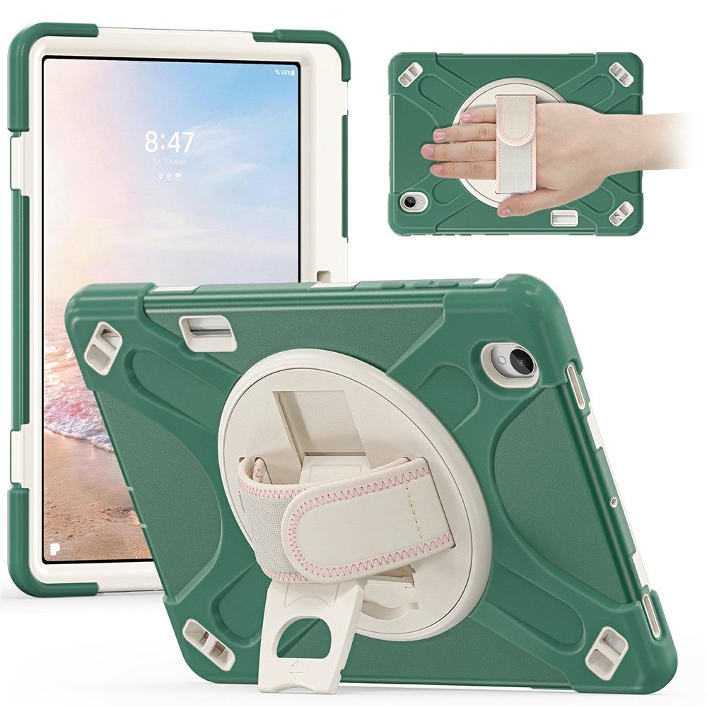 Калъф за Samsung Galaxy Tab S12+ Удароустойчив TPU + PC + Силикон със Стойка, 360° Ръчна Каишка и Скрийн Протектор – 8 цвята