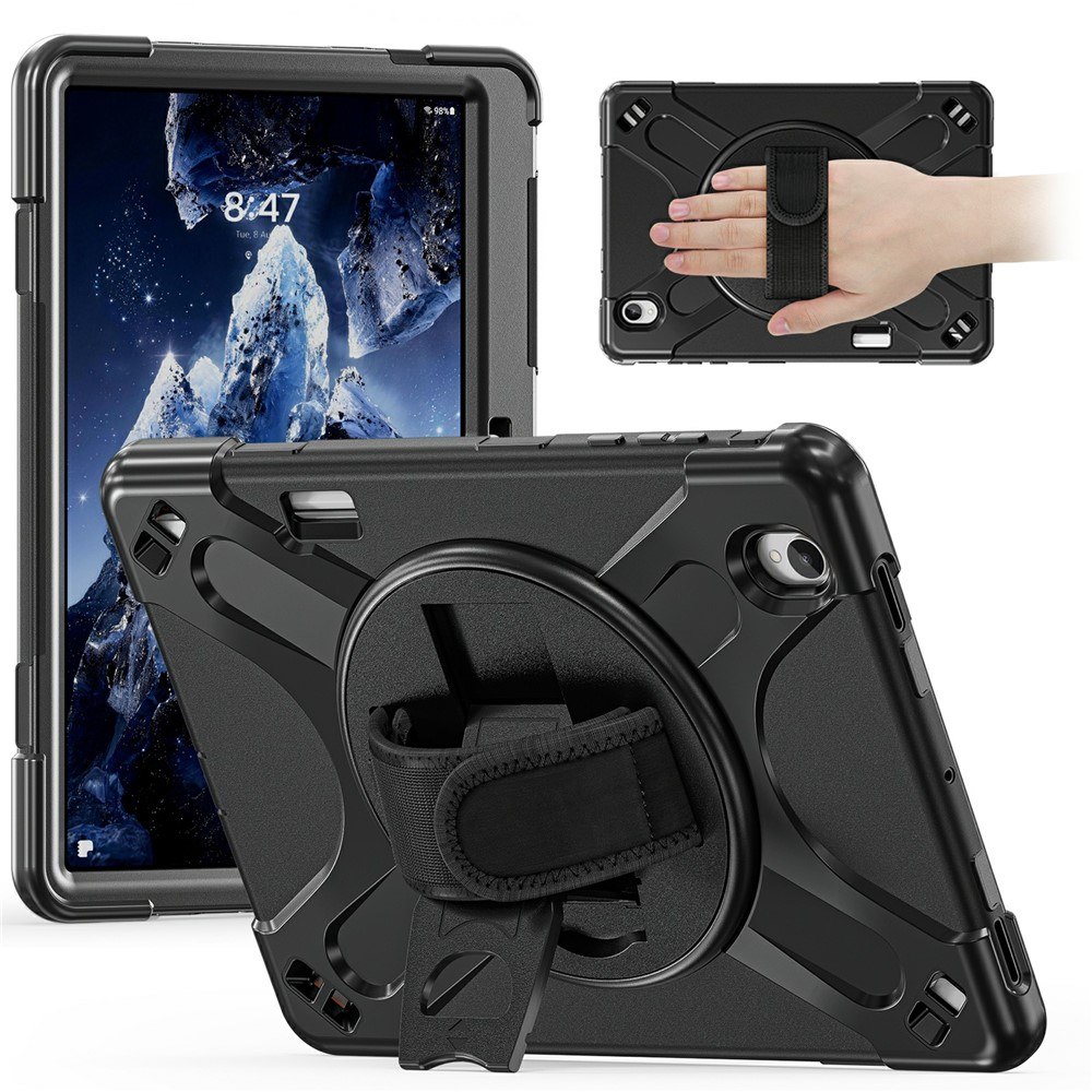 Калъф за Samsung Galaxy Tab S12+ Удароустойчив TPU + PC + Силикон със Стойка, 360° Ръчна Каишка и Скрийн Протектор – 8 цвята