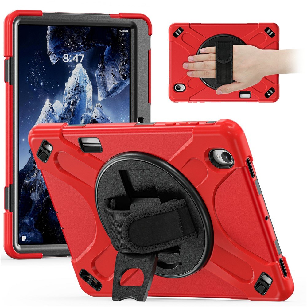 Калъф за Samsung Galaxy Tab S12+ Удароустойчив TPU + PC + Силикон със Стойка, 360° Ръчна Каишка и Скрийн Протектор – 8 цвята