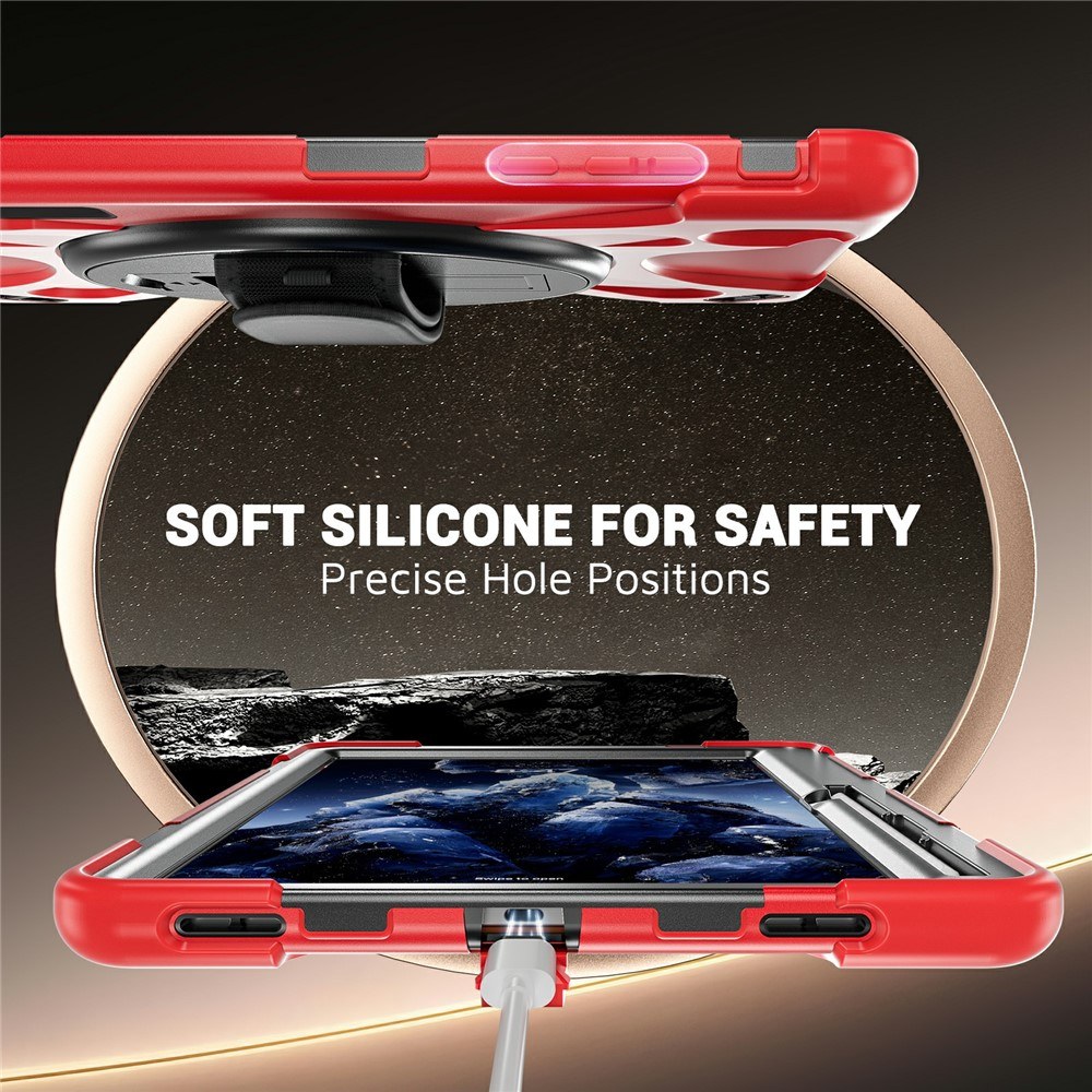 Калъф за Samsung Galaxy Tab S12+ Удароустойчив TPU + PC + Силикон със Стойка, 360° Ръчна Каишка и Скрийн Протектор – 8 цвята