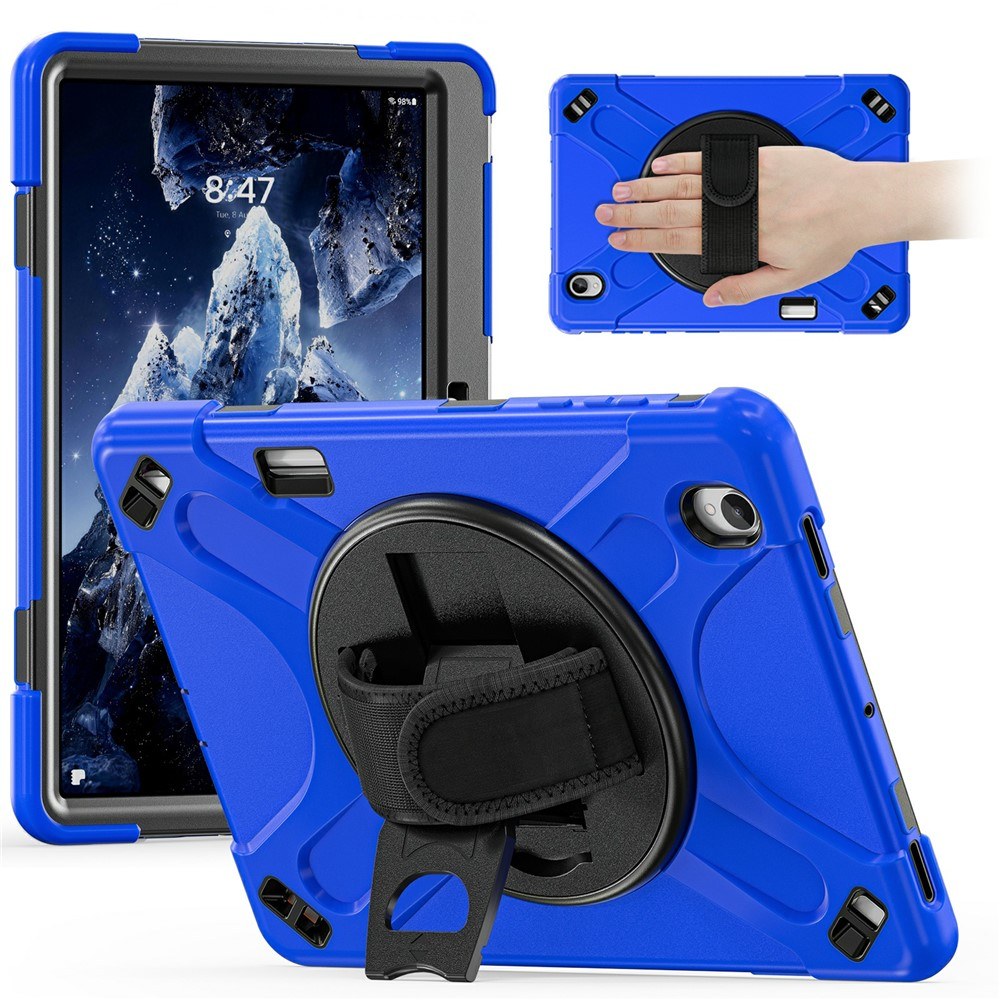 Калъф за Samsung Galaxy Tab S12+ Удароустойчив TPU + PC + Силикон със Стойка, 360° Ръчна Каишка и Скрийн Протектор – 8 цвята