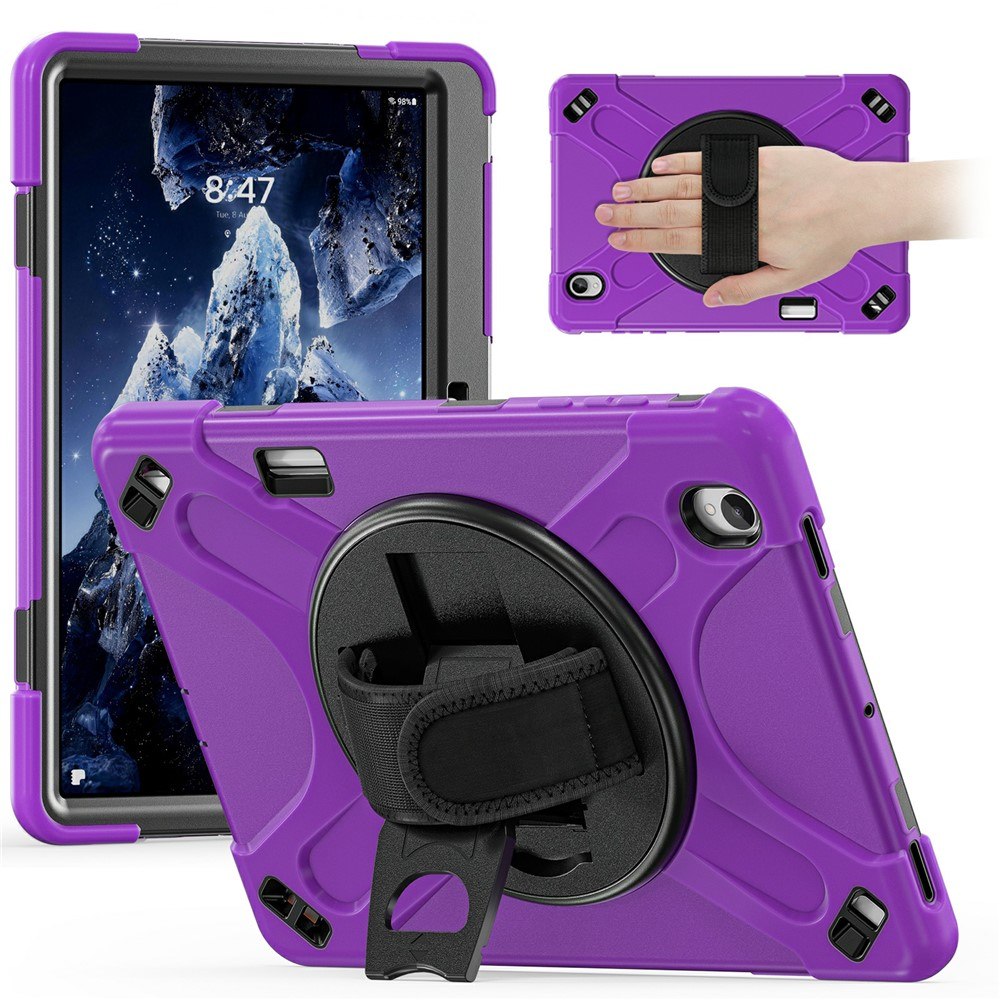 Калъф за Samsung Galaxy Tab S12+ Удароустойчив TPU + PC + Силикон със Стойка, 360° Ръчна Каишка и Скрийн Протектор – 8 цвята