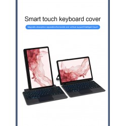 За Samsung Galaxy Tab S10 FE / S10 Lite / S9 Кожен Калъф с Bluetooth Клавиатура с Подсветка, Тъчпад и Скрийн Протектор