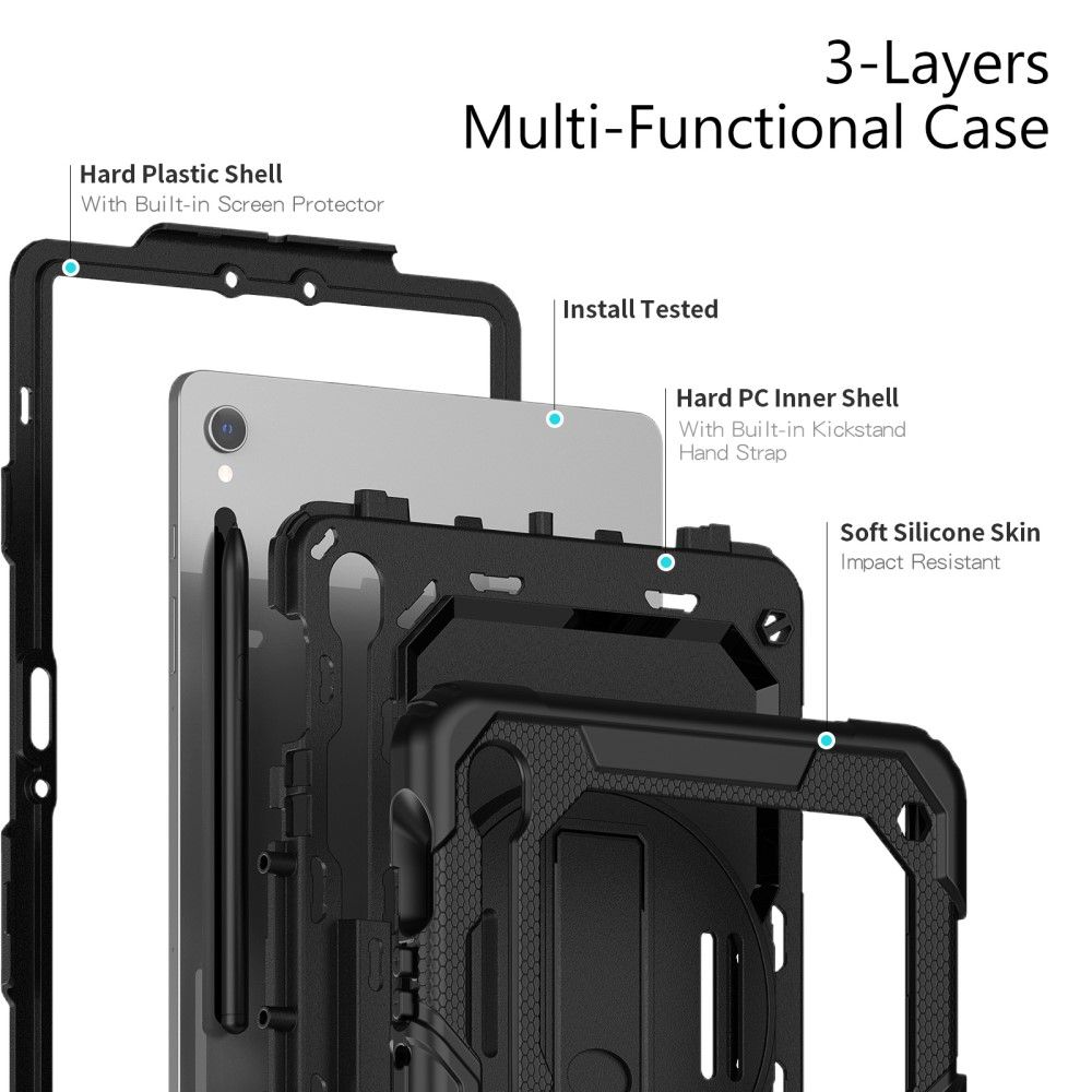 Samsung Galaxy Tab S10 FE Hybrid Tablet Case with Hand Grip & Strap TPU Силиконов Калъф и Протектор