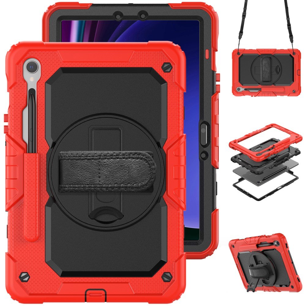 Samsung Galaxy Tab S10 FE Hybrid Tablet Case with Hand Grip & Strap TPU Силиконов Калъф и Протектор