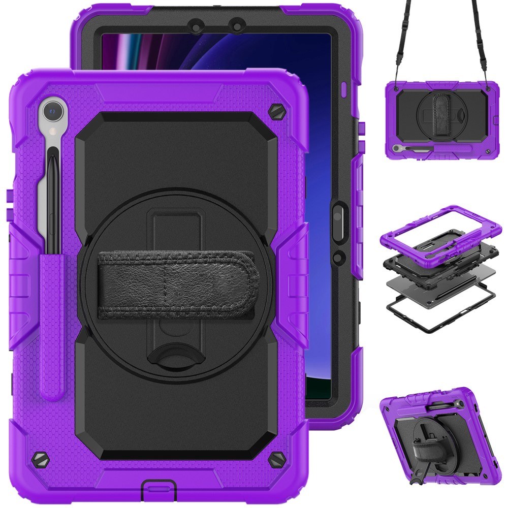 Samsung Galaxy Tab S10 FE Hybrid Tablet Case with Hand Grip & Strap TPU Силиконов Калъф и Протектор