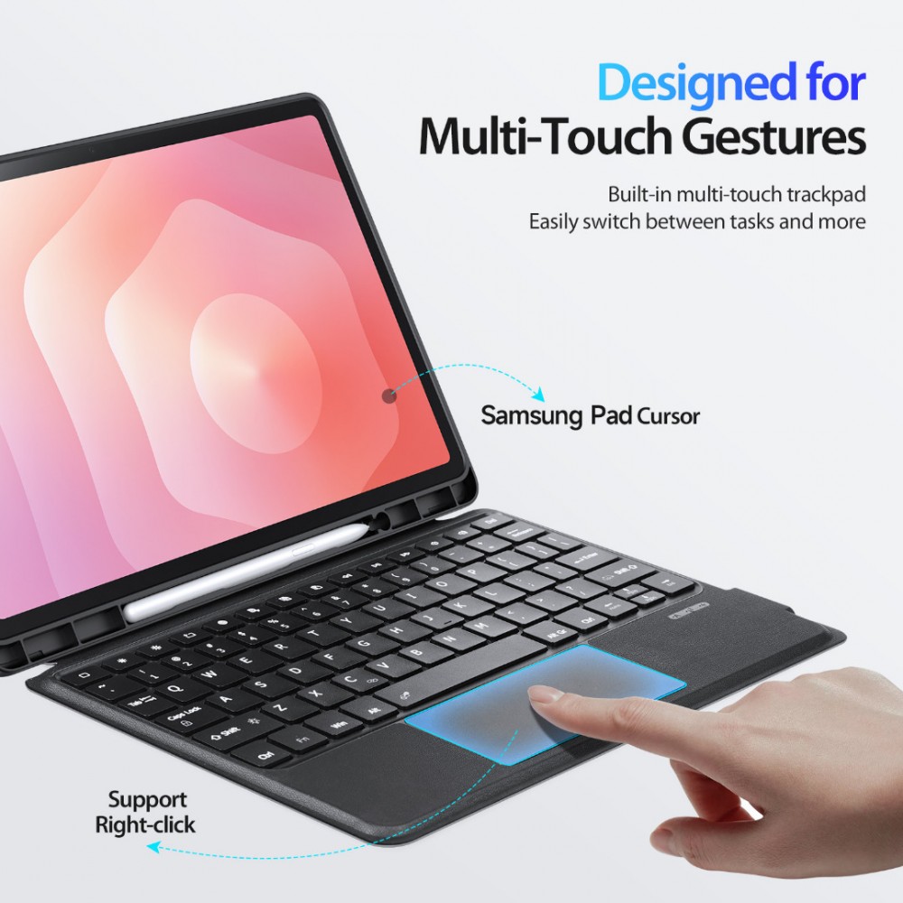 Калъф DUX DUCIS DK Series за Samsung Galaxy Tab S12+ с Bluetooth Клавиатура и Тъчпад – Черен