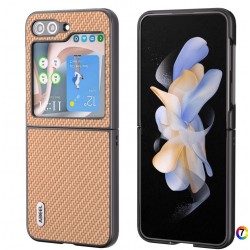 Samsung Galaxy Z Flip6 Удароустойчив ABEEL Carbon Fiber Калъф и Протектор