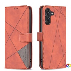 Samsung Galaxy M55 5G Rhombus Texture Magnetic Wallet Кожен Калъф и Протектор