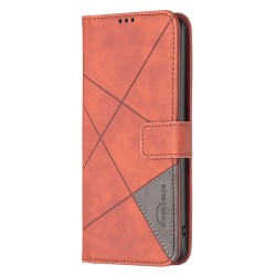 Samsung Galaxy M55 5G Rhombus Texture Magnetic Wallet Кожен Калъф и Протектор