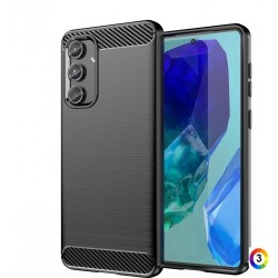 Samsung Galaxy M55 5G Удароустойчив Carbon Fiber Калъф и Протектор