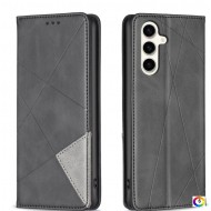 Samsung Galaxy S24 FE 5G  Rhombus Texture Magnetic Wallet Кожен Калъф и Протектор