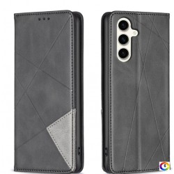 Samsung Galaxy S24 FE 5G  Rhombus Texture Magnetic Wallet Кожен Калъф и Протектор