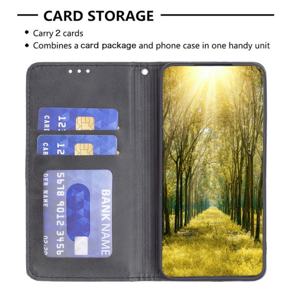 Samsung Galaxy S24 FE 5G  Rhombus Texture Magnetic Wallet Кожен Калъф и Протектор