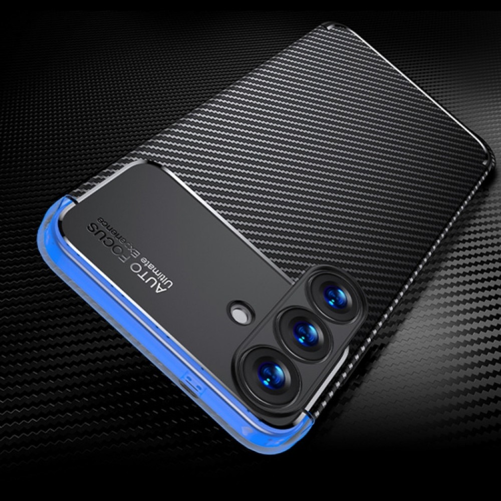 Samsung Galaxy S25 5G Удароустойчив Carbon Fiber Калъф и Протектор