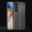 Samsung Galaxy S25 5G Удароустойчив Litchi Skin Калъф и Протектор