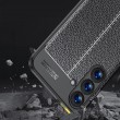 Samsung Galaxy S25 5G Удароустойчив Litchi Skin Калъф и Протектор