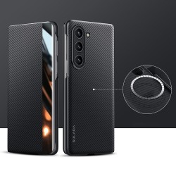 Калъф SULADA Kevlar за Samsung Galaxy Z Fold6 – смарт капак с прозорец, кожена текстура и магнитна функция, различни цветове
