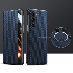 Калъф SULADA Kevlar за Samsung Galaxy Z Fold6 – смарт капак с прозорец, кожена текстура и магнитна функция, различни цветове