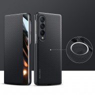 Калъф SULADA Kevlar за Samsung Galaxy Z Fold4 – смарт капак с прозорец, кожена текстура и магнитна функция, различни цветове