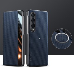 Калъф SULADA Kevlar за Samsung Galaxy Z Fold4 – смарт капак с прозорец, кожена текстура и магнитна функция, различни цветове