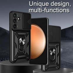 Samsung Galaxy S25 FE  Удароустойчив Ring Holder/ Sliding Camera Cover Калъф и Протектор