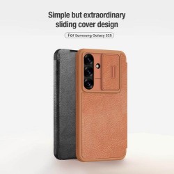 Samsung Galaxy S25 5G Nillkin QIN Кожен Калъф и Протектор