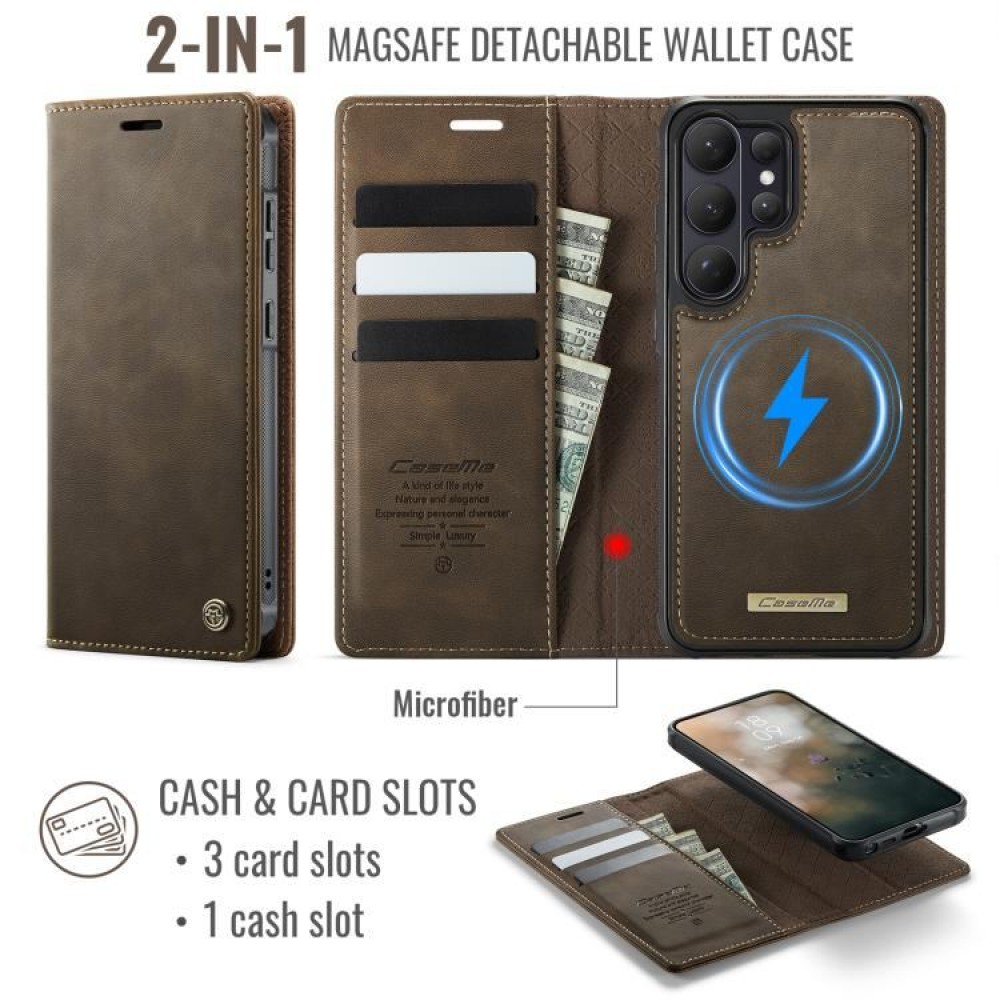 Калъф CaseMe C49 за Samsung Galaxy S26 Ultra 5G с Магнитен Сваляем Портфейл, RFID Защита и Скрийн Протектор – 5 цвята