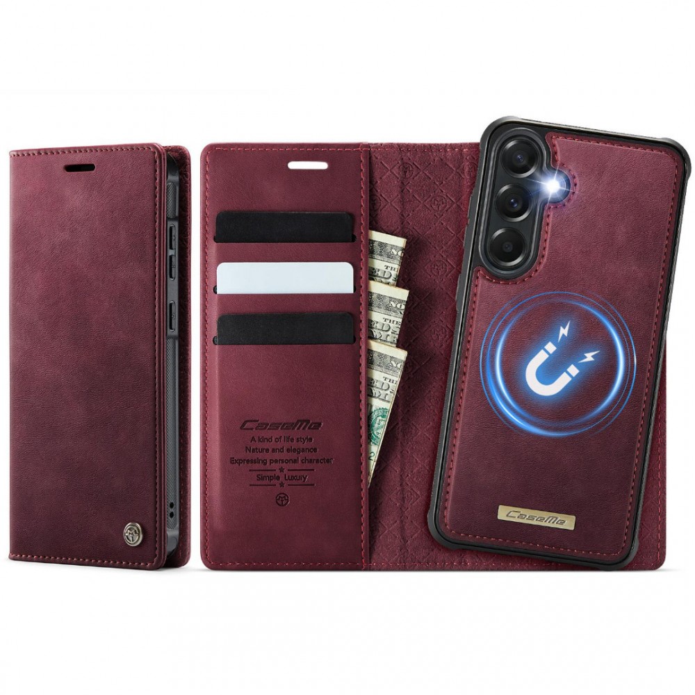 Калъф CaseMe C49 за Samsung Galaxy A57 5G с Отделящ се RFID Портфейл, Стойка и Скрийн Протектор – 4 цвята