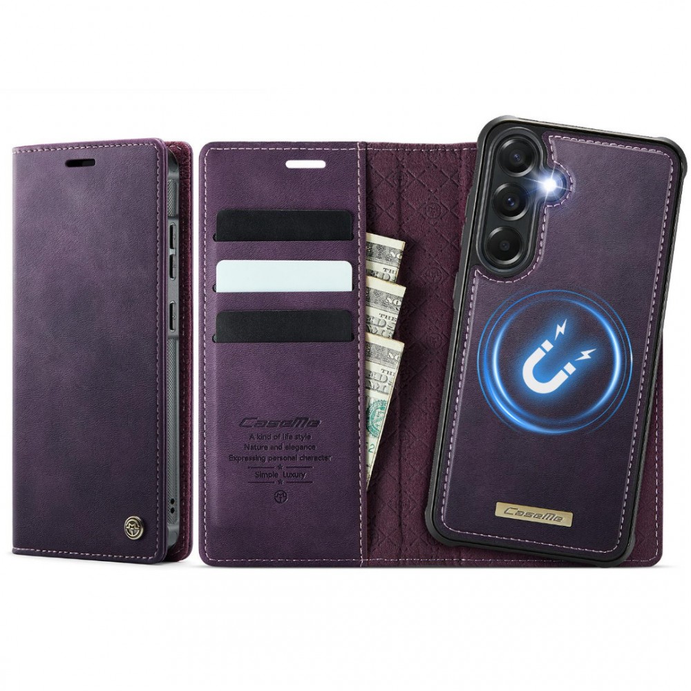 Калъф CaseMe C49 за Samsung Galaxy A57 5G с Отделящ се RFID Портфейл, Стойка и Скрийн Протектор – 4 цвята
